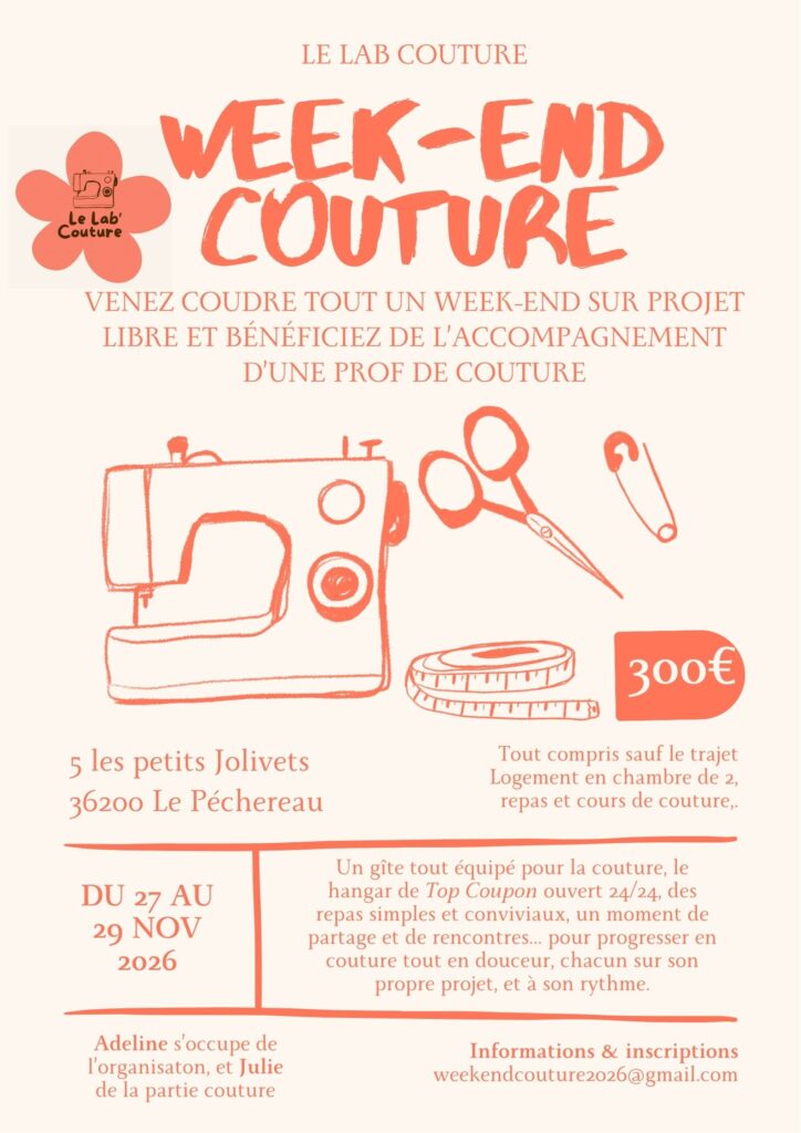 Affiche des weeke-end couture sur les réseaux sociaux
Le Lab Couture